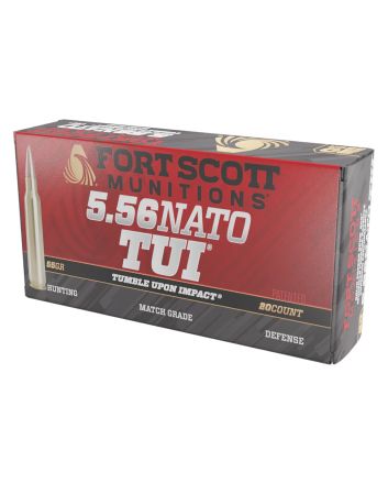 Fort Scott Munitions 556055SCV Tumble Upon Impact (TUI)5.56x45mmNATO 55gr Solid Copper Spun 20 Per Box/25 Case