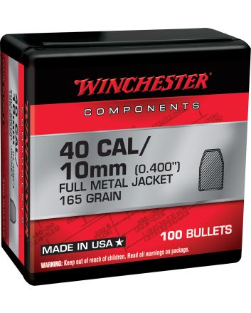 Winchester Ammo WB40TC165X Centerfire Handgun Reloading 40S&amp;W 165gr Full Metal Jacket Truncated Cone 100 Per Box/10 Case