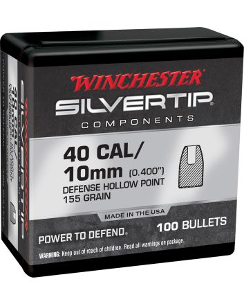 Winchester Ammo WB40ST155X Centerfire Handgun Reloading 40S&amp;W 155gr Silvertip Hollow Point 100 Per Box/10 Case