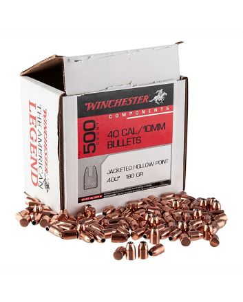 Winchester Ammo WB40HP180D Centerfire Handgun Reloading 40S&amp;W 180gr Jacketed Hollow Point 500 Per Box/3 Case