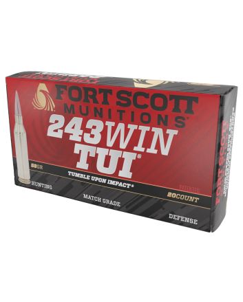 Fort Scott Munitions 243058SCV Tumble Upon Impact (TUI) Rifle 243Win 58gr Solid Copper Spun 20 Per Box/10 Case
