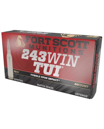 Fort Scott Munitions 243070SCV Tumble Upon Impact (TUI) Rifle 243Win 70gr Solid Copper Spun 20 Per Box/10 Case