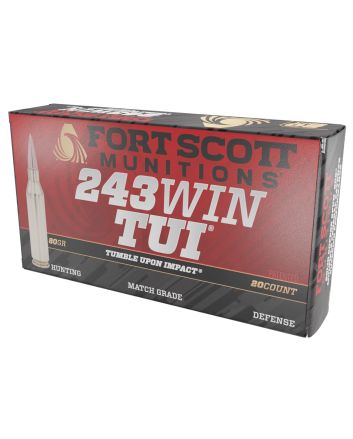 Fort Scott Munitions 243080SCV Tumble Upon Impact (TUI) Rifle 243Win 80gr Solid Copper Spun 20 Per Box/10 Case