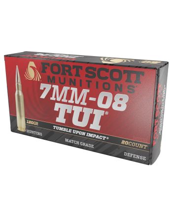 Fort Scott Munitions 7MM08120SCV1 Tumble Upon Impact (TUI) Rifle 7mm-08Rem 120gr Solid Copper Spun 20 Per Box/10 Case