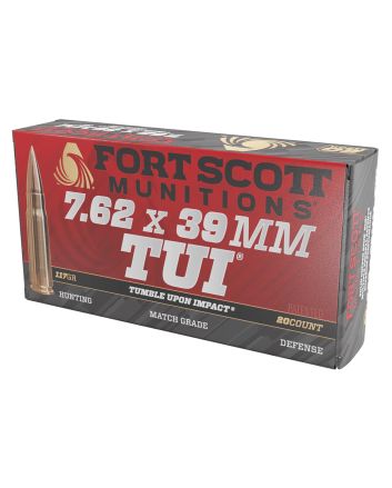 Fort Scott Munitions 762X39117SCV Tumble Upon Impact (TUI) Rifle 7.62x39mm 117gr Solid Copper Spun 20 Per Box/10 Case