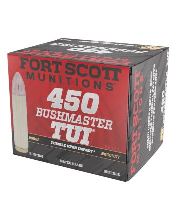 Fort Scott Munitions 450BM250SCV Tumble Upon Impact (TUI) Rifle 450Bushmaster 250gr Solid Copper Spun 20 Per Box/10 Case