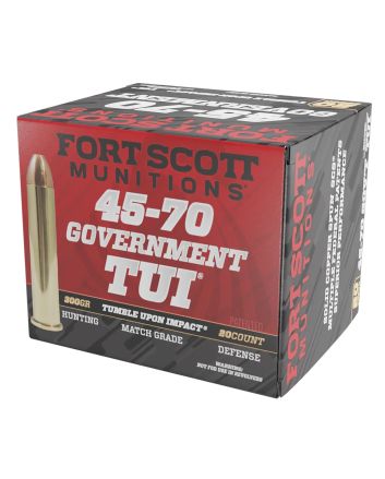 Fort Scott Munitions 4570300SCV1 Tumble Upon Impact (TUI) Brush Hog 45-70Gov 300gr Solid Copper Spun 20 Per Box/10 Case