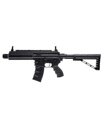 RWS/Umarex 2252120 Steel Strike Air Rifle CO2 177 BB Single Shot Or 6Round Burst Mode, 30rd Drop Free Magazine, 900 BB Capacity Reservoir, Flat Top Picatinny Rail, Flip Up Sights, Adjustable Stock