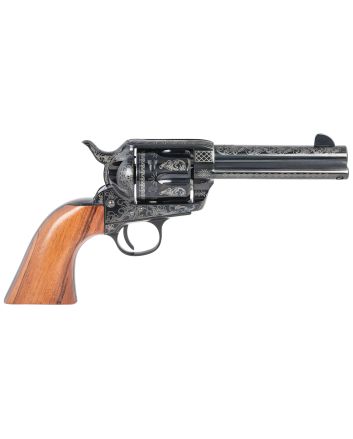 Pietta HF45LLE434NMBW 1873 Great Western IISports South Exclusive 45 Colt (Long Colt) 6rd 4.75" Blued Engraved Steel Barrel &amp; Cylinder, Blued Engraved Steel Frame, Walnut Grip, Exposed Hammer