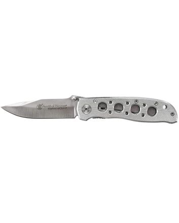 Smith &amp; Wesson Knives CK105HCP Extreme Ops3.22" Folding Drop Point Plain 7Cr15MoV SS Blade Aluminum Handle Includes Pocket Clip