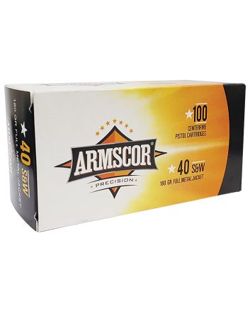 Armscor 50316 Precision Value Pack 40S&amp;W 180gr Full Metal Jacket 100 Per Box/12 Case