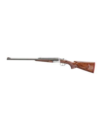 Rizzini USA 7001416 Rhino ExpressFull Size 416 Rigby 2rd 23" Gloss Blued Steel Barrel, Coin Anodized Silver Engraved Steel Receiver, Oiled Turkish Walnut Fixed w/Pistol Grip Wood Stock, Ambidextrous
