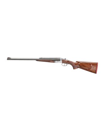 Rizzini USA 7001470 Rhino Express470 Nitro Express 2rd 23" Gloss Blued 23" Chrome-Lined Barrel Coin Anodized Silver Engraved Steel Oiled Turkish Walnut Ambidextrous Hand