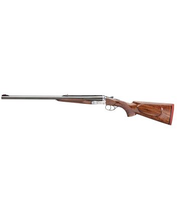 Rizzini USA 7001500 Rhino Express500 Nitro Express 2rd 26" Gloss Blued 26" Chrome-Lined Barrel Coin Anodized Silver Engraved Steel Oiled Turkish Walnut Ambidextrous Hand