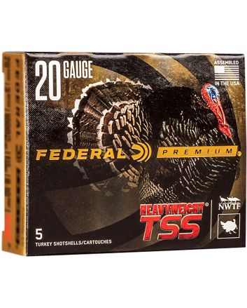 Federal PTSSX257F9 Premium Turkey Heavyweight TSS 20Gauge 2.75" 1 1/8oz 9Shot 5 Per Box/50 Case