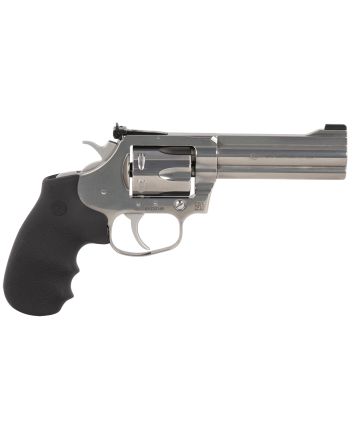 Colt Mfg KCOBRASB4NS King Cobra Target 357 Mag 6 Shot 4.25" Brushed Stainless Steel Barrel, Cylinder &amp; Frame, Black Hogue Rubber w/Finger Grooves Grip