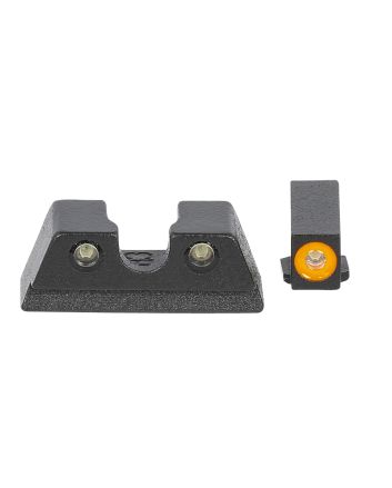 Meprolight USA 402203131 Hyper-BrightGreen Tritium Orange Outline Front Sight-Green Tritium Black Outline Rear Sight Glock 42/43