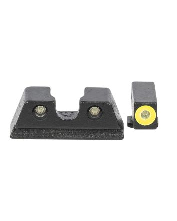 Meprolight USA 402203121 Hyper-BrightGreen Tritium Yellow Outline Front Sight-Green Tritium Black Outline Rear Sight Glock 42/43