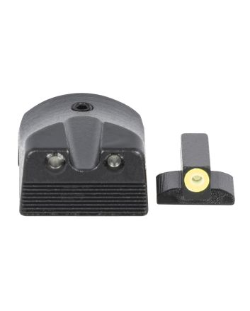 Meprolight USA 412183121 Hyper-BrightGreen Tritium Yellow Outline Front Sight-Green Tritium Black Outline Rear Sight Kimber 1911 Slant