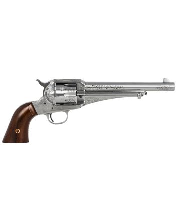 Taylors &amp; Company 550389 1875 Army Outlaw 45 Colt (LC) Caliber with 7.50" Barrel, 6rd Capacity Cylinder, Overall White Engraved Finish Steel &amp; Walnut Grip