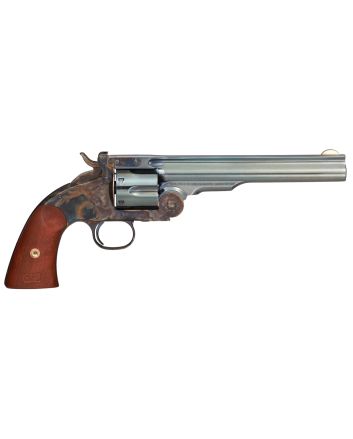 Taylors &amp; Company 550651 Schofield Top Break 44-40 Win Caliber with 7" Charcoal Blued Finish Barrel, 6rd Capacity Charcoal Blued Finish Cylinder, Color Case Hardened Finish Steel Frame &amp; Walnut Grip