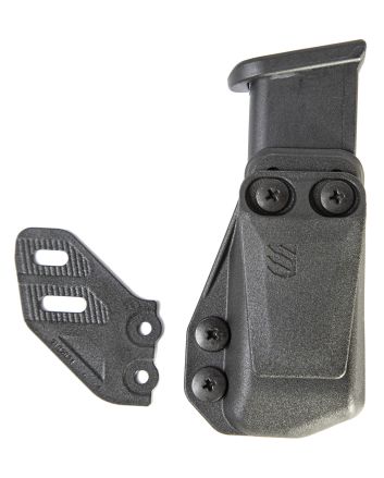 Blackhawk 416A02BK Stache Mag Carrier IWB Double Stack Belt Clip Mount Fits Belts 1.50" Wide Black Polymer Ambidextrous