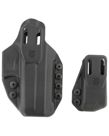 Blackhawk 416102BK Stache Premium Kit IWB Size 02 Black Polymer Belt Clip Compatible w/Glock 19/23/32/44/45 Includes Mag Carrier Ambidextrous