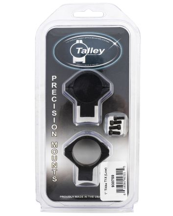 Talley 930759 Scope Mount/Ring ComboBlack Anodized Aluminum 1" Tube Tikka T1/T1X Low Rings 0 MOA