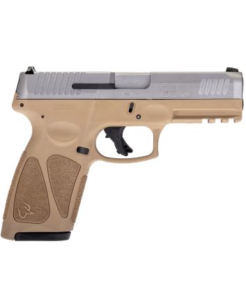 Taurus 1G3B949T G3Full Size Frame 9mm Luger 15+1/17+1 4" Matte Stainless Steel Barrel, Matte Serrated Stainless Steel Slide, Tan Polymer Frame w/Picatinny Rail, Tan Polymer Grip, Right Hand