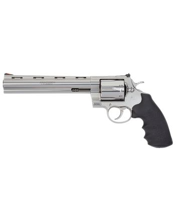 Colt Mfg ANACONDASP8RTS Anaconda44 Mag 6 Shot 8" Stainless Recessed Target/Vent Rib Barrel, Cylinder &amp; Frame, Black Hogue Rubber w/Finger Grooves Grip