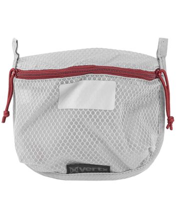 Vertx VTX5200AGYNA Overflow Pouch Medium Size made of White Nylon with Mesh &amp; Red Accents, YKK Zipper &amp; Durable Hook Back Panel 5" W x 7.25" H Dimensions