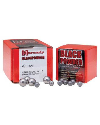 Hornady 6020 Black Powder Lead Balls 36 Cal .375 100 Per Box/40 Case