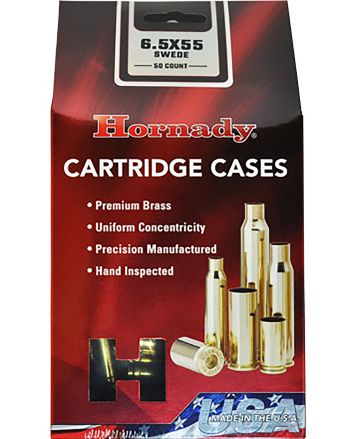 Hornady 86263 Unprimed Cases Cartridge 6.5x55 Swedish Rifle Brass