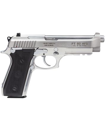 Taurus 192015917 92Full Size Frame 9mm Luger 17+1 5" Matte Stainless Steel Barrel,Serrated Stainless Steel Slide &amp; Frame w/Beavertail &amp; Picatinny Rail, Black Polymer Grip, Right Hand