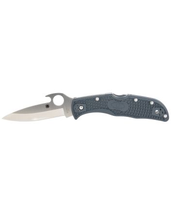 Spyderco C243PGYW Endela Lightweight 3.41" Folding Clip Point Plain VG-10 SS Blade Blue/Gray FRN Handle Includes Pocket Clip