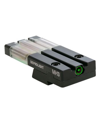 Meprolight USA 631253108 FT Bullseye Rear Sight Green/Tritium Fiber Optic, Black Frame, Fits HK VP9/HK45/HK45C/P30/SFP9 (Non-OR Models), Dovetail Mount