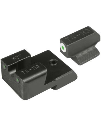 TruGlo TGTG231N4W Tritium ProGreen Tritium Front &amp; Rear/ Black Nitride Fortress Frame, Fits 1911 3" Officer &amp; 4.25", Front Sight Dovetail/Rear Sight Dovetail Mount