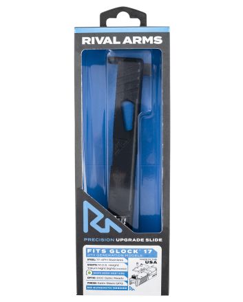 Rival Arms RA-RA11G105E Precision Slide A1 with Docter Cut Satin QPQ Black 17-4 Stainless Steel MOS Height Tritium Night Sights with White Front Installed for Glock 17 Gen4
