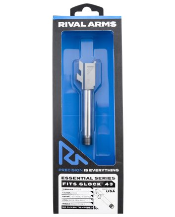 Rival Arms RARA22G302D Essential V2 Drop-In Barrel 9mm Luger 3.41" Stainless Steel Finish &amp; Material with Threading for Glock 43
