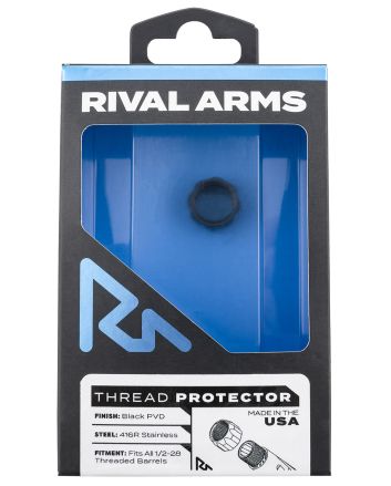 Rival Arms RARA300001A Thread Protector9mm Luger Black PVD 416R Stainless Steel 1/2"-28 tpi
