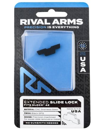 Rival Arms RARA80G004A Slide LockExtended Glock 42 Black QPQ Stainless Steel