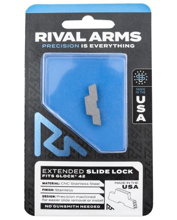 Rival Arms RARA80G004D Slide LockExtended Polished Stainless for Glock 42