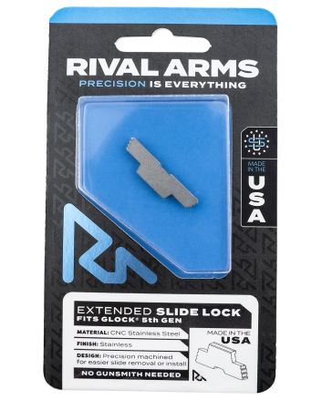 Rival Arms RARA80G002D Slide LockExtended Polished Stainless for Glock 34/17/19 Gen5