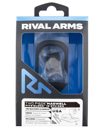 Rival Arms RARA70G221A Two Piece MagwellCompatible w/Glock 19 Gen5, Black Anodized Aluminum