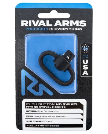 Rival Arms RA-RA92S1B HD SwivelBlack Manganese Phosphate Steel with 1.25" Loop &amp; Push Button
