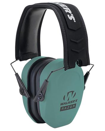 Walker's GWPRSMPASTL Razor Slim Passive Muff 27 dB Over the Head Teal/Black Polymer