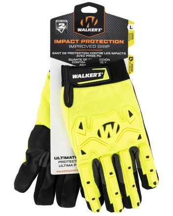 Walker's GWPSFHVFFPUIL2MD Cold Weather Impact Protection Black/Yellow Synthetic Leather Medium