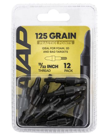 NAP NAP60P3DP1132X 3D Practice Points Field Tips Fixed 125 GR Black/ 12 Pack