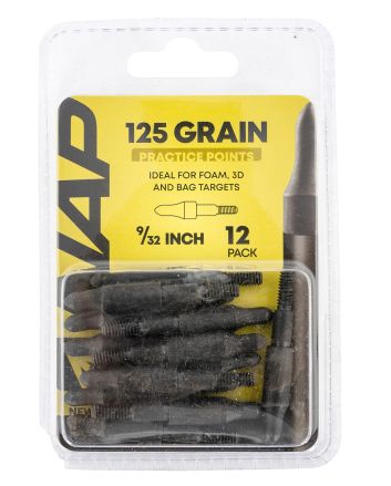 NAP NAP60P3DP932X 3D Practice Points Field Tips Fixed 125 GR Black/ 12 Pack