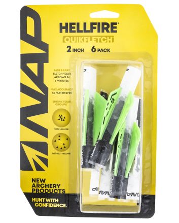 NAP NAP60035 Quickfletch Hellfire Fletching White Green/ 6 Pack